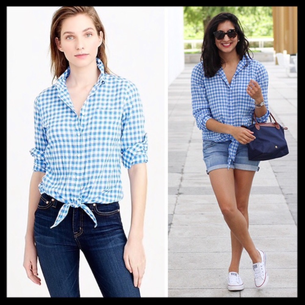 J. Crew Tie-Front Button Down - image 8